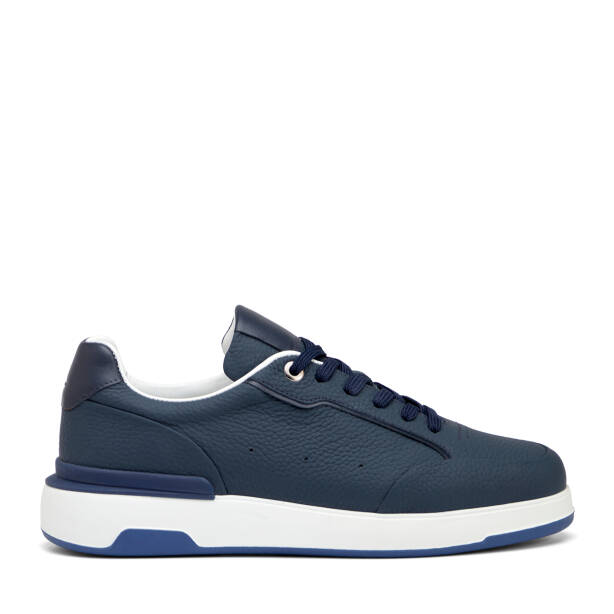 Lacivert Hakiki Deri Erkek Sneaker - E25I1AY57316-A31 
