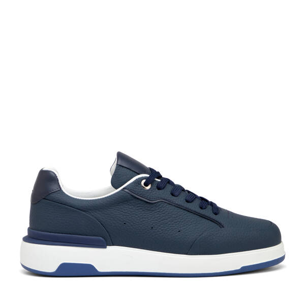 Lacivert Hakiki Deri Erkek Sneaker - E25I1AY57316-A31 - 1