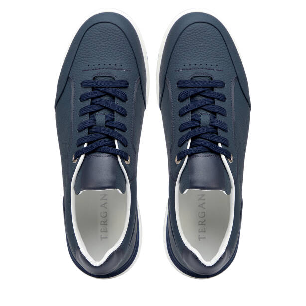 Lacivert Hakiki Deri Erkek Sneaker - E25I1AY57316-A31 - 5