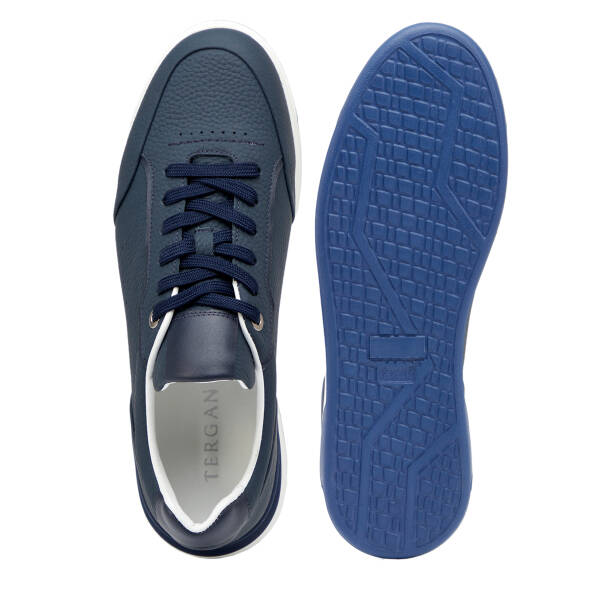 Lacivert Hakiki Deri Erkek Sneaker - E25I1AY57316-A31 - 6