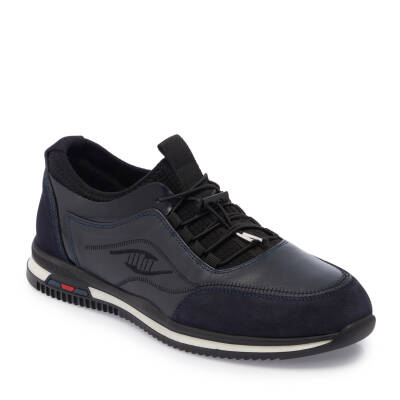 Lacivert Deri Erkek Sneaker - E25I1AY57326-A31 - 1