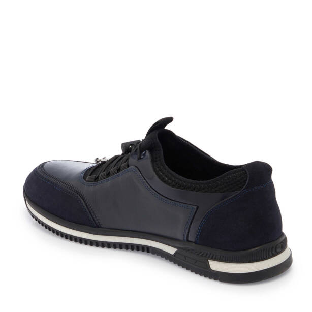 Lacivert Hakiki Deri Erkek Sneaker - E25I1AY57326-A31 - 3