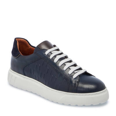 Lacivert Deri Erkek Sneaker - E25I1AY57336-C72 