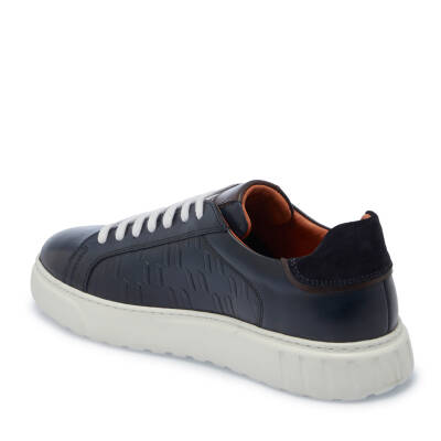 Lacivert Deri Erkek Sneaker - E25I1AY57336-C72 - 2