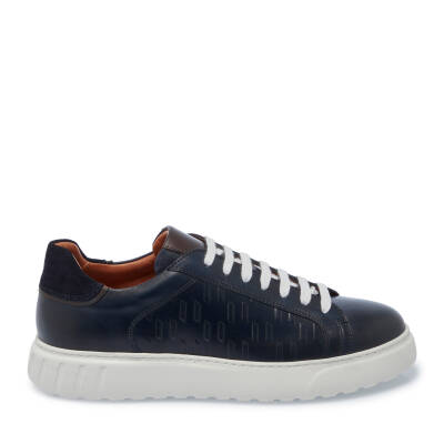 Lacivert Deri Erkek Sneaker - E25I1AY57336-C72 - 3