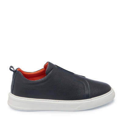  Lacivert Deri Erkek Sneaker - E25I1AY57349-A38 - 3