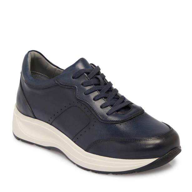 Lacivert Deri Erkek Sneaker - E25S1AY57380-A31 