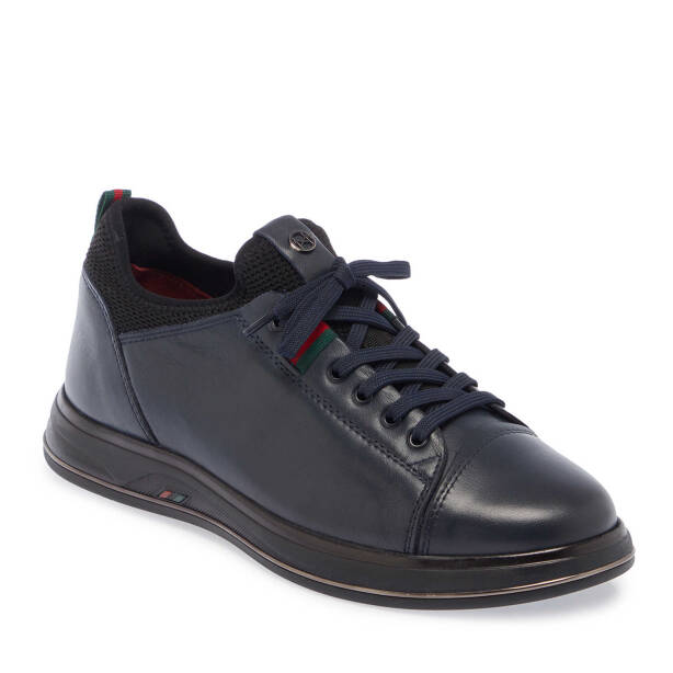 Lacivert Hakiki Deri Erkek Sneaker - E25S1AY57384-A31 - Tergan