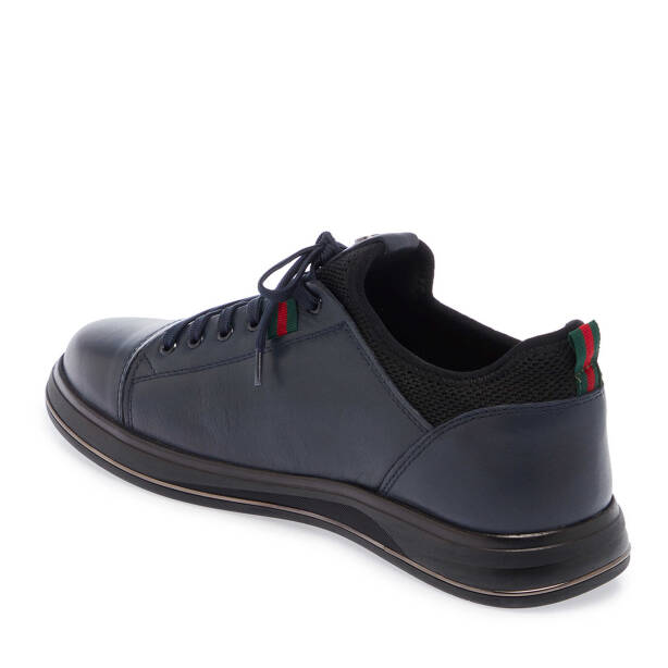 Lacivert Hakiki Deri Erkek Sneaker - E25S1AY57384-A31 - Tergan