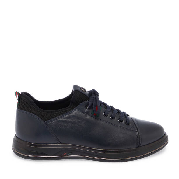 Lacivert Hakiki Deri Erkek Sneaker - E25S1AY57384-A31 - Tergan