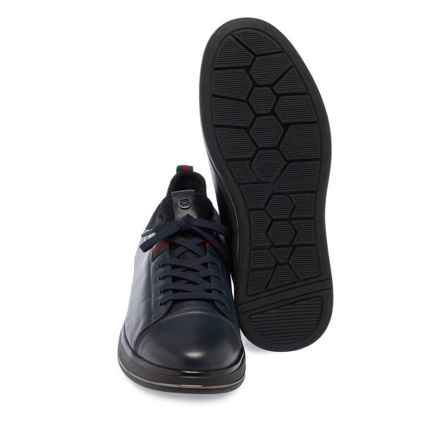 Lacivert Hakiki Deri Erkek Sneaker - E25S1AY57384-A31 - Tergan