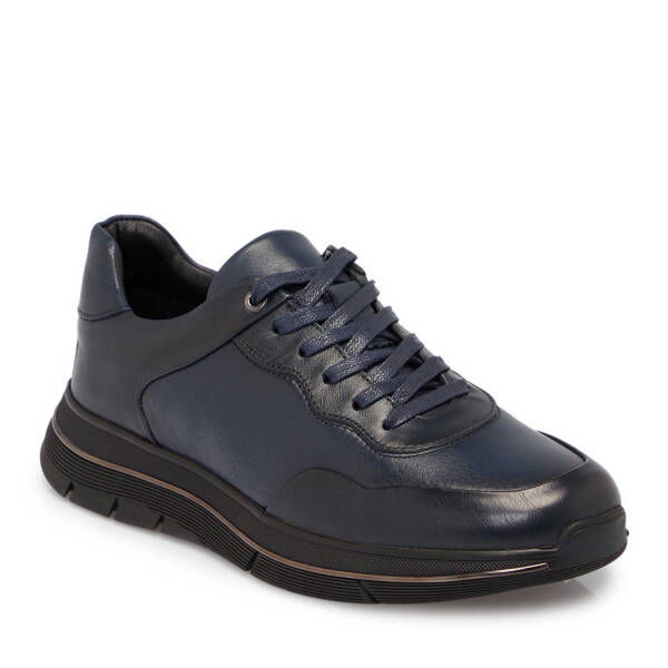Lacivert Deri Erkek Sneaker - E25S1AY57392-A31 - 1