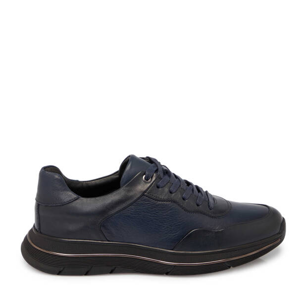 Lacivert Deri Erkek Sneaker - E25S1AY57392-A31 - 3