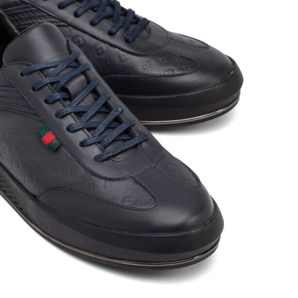 Lacivert Hakiki Deri Erkek Sneaker - E25S1AY57393-A31 - 3