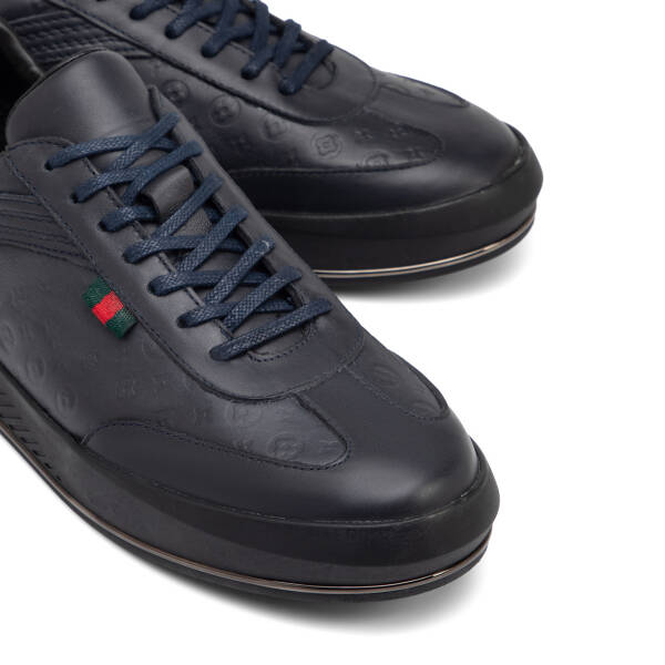 Lacivert Hakiki Deri Erkek Sneaker - E25S1AY57393-A31 - 3
