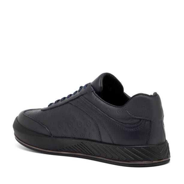 Lacivert Hakiki Deri Erkek Sneaker - E25S1AY57393-A31 - 4