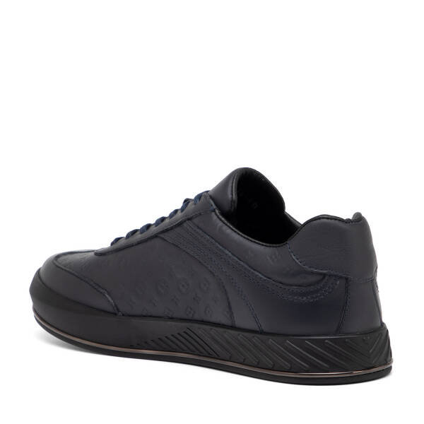 Lacivert Hakiki Deri Erkek Sneaker - E25S1AY57393-A31 - 4