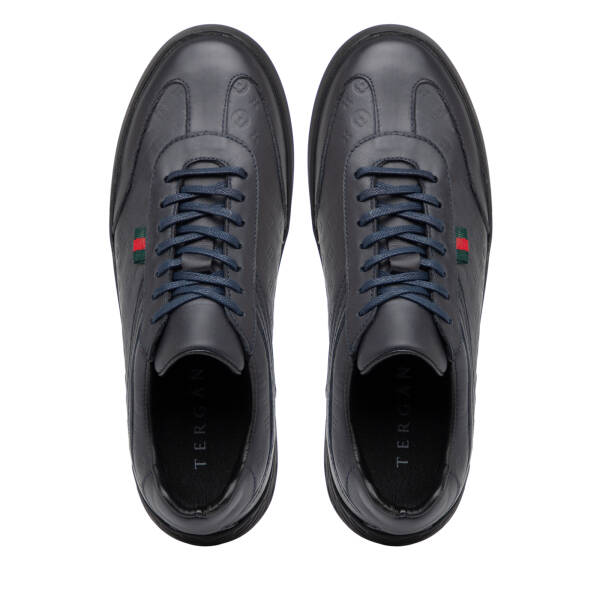 Lacivert Hakiki Deri Erkek Sneaker - E25S1AY57393-A31 - 5
