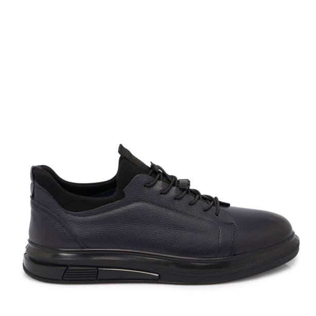 Lacivert Hakiki Deri Erkek Sneaker - E25S1AY57411-A31 