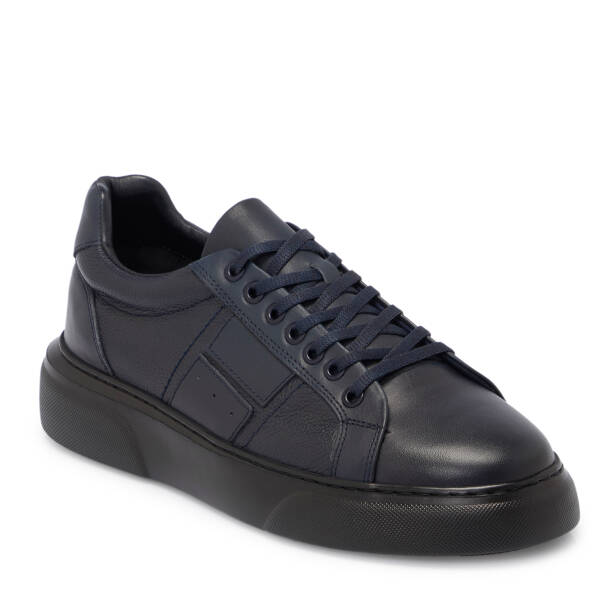 Lacivert Deri Erkek Sneaker - E25S1AY57412-A31 