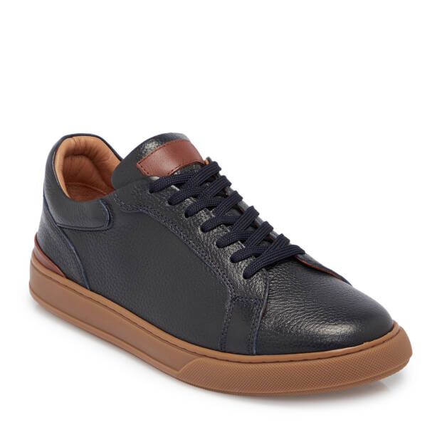 Lacivert Deri Erkek Sneaker - E25S1AY57422-A31 