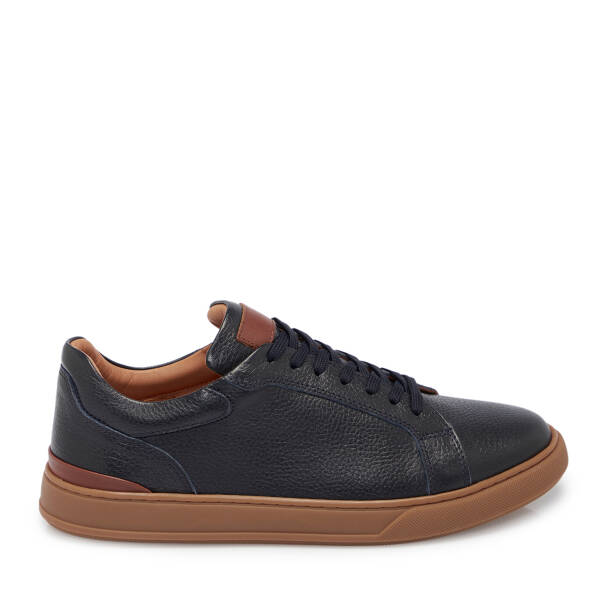 Lacivert Deri Erkek Sneaker - E25S1AY57422-A31 - 3