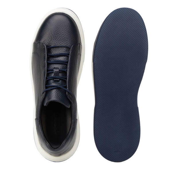 Lacivert Hakiki Deri Erkek Sneaker - E25S1AY57424-A38 - 6