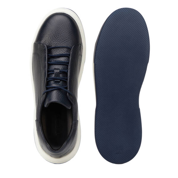 Lacivert Hakiki Deri Erkek Sneaker - E25S1AY57424-A38 - 6