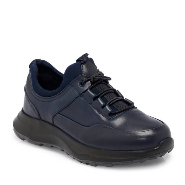Lacivert Deri Erkek Sneaker - E25S1AY57438-A31 - 1