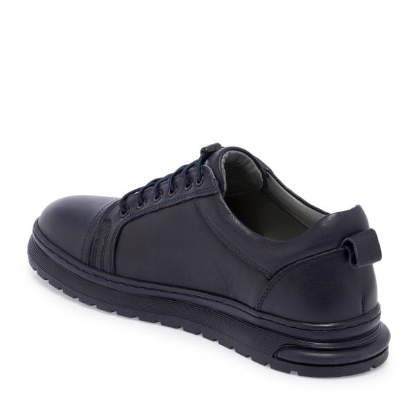 Lacivert Deri Erkek Sneaker - E25S1AY57449-A31 - 2