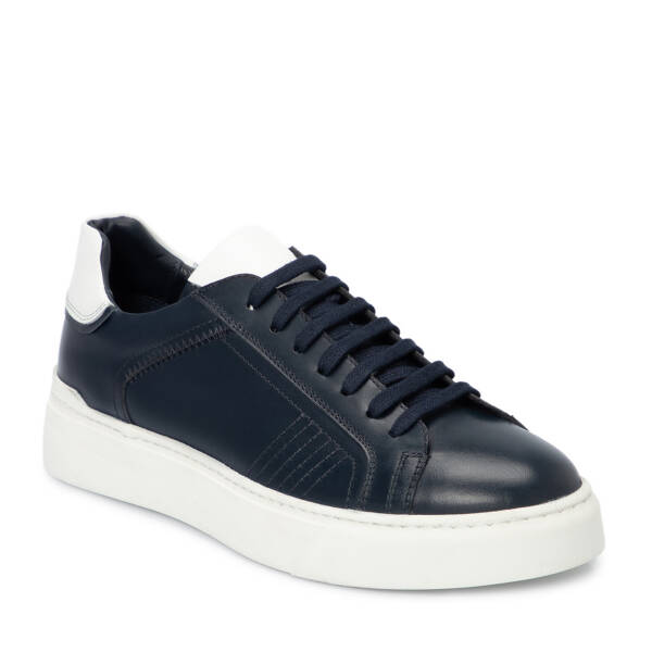 Lacivert Deri Erkek Sneaker - E25S1AY57464-A31 - 1