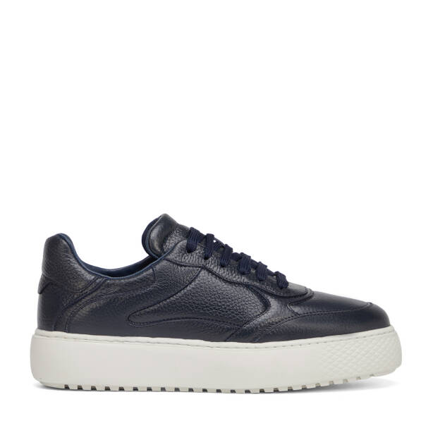 Lacivert Hakiki Deri Erkek Sneaker - E25S1AY57482-A38 - 1