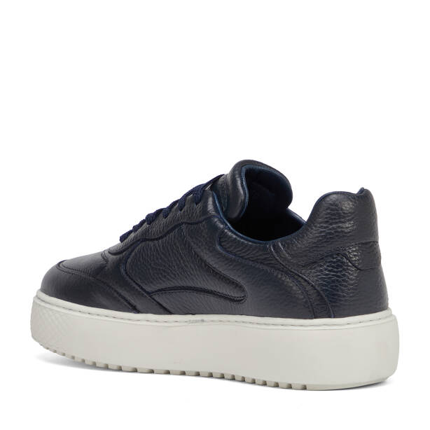 Lacivert Hakiki Deri Erkek Sneaker - E25S1AY57482-A38 - 4