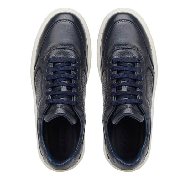 Lacivert Hakiki Deri Erkek Sneaker - E25S1AY57482-A38 - 5