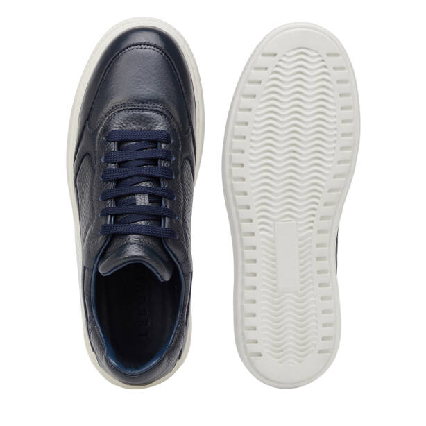 Lacivert Hakiki Deri Erkek Sneaker - E25S1AY57482-A38 - 6