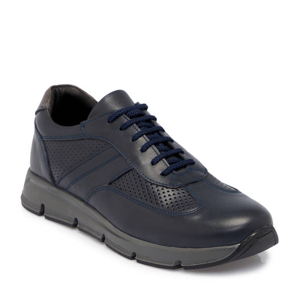 Lacivert Deri Erkek Sneaker - E25S1AY57509-A31 - 1