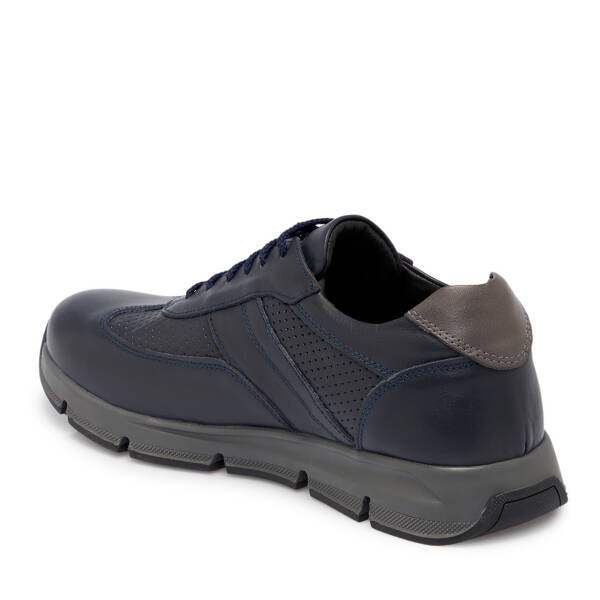 Lacivert Deri Erkek Sneaker - E25S1AY57509-A31 - 2