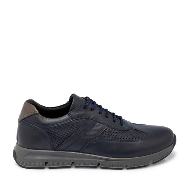Lacivert Deri Erkek Sneaker - E25S1AY57509-A31 - 3