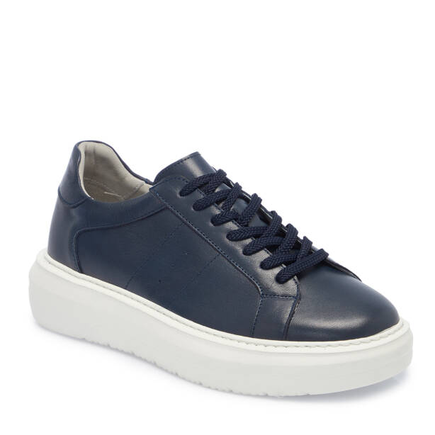 Lacivert Deri Erkek Sneaker - E25S1AY57539-A31 - 1