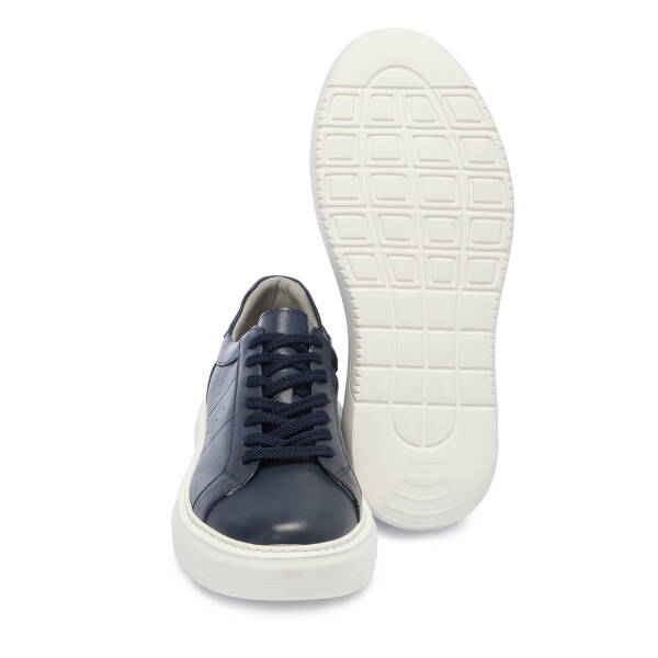Lacivert Deri Erkek Sneaker - E25S1AY57539-A31 - 4