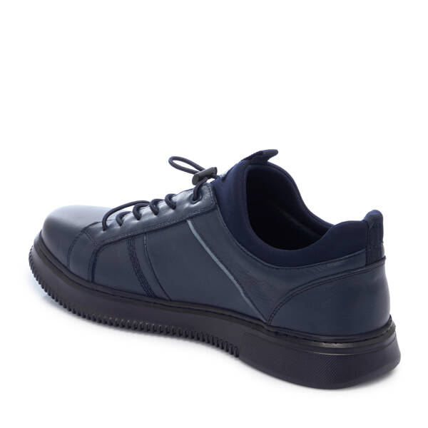 Lacivert Hakiki Deri Erkek Sneaker - E25S1AY57543-A31 - 2