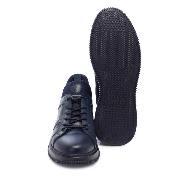 Lacivert Hakiki Deri Erkek Sneaker - E25S1AY57543-A31 - 4