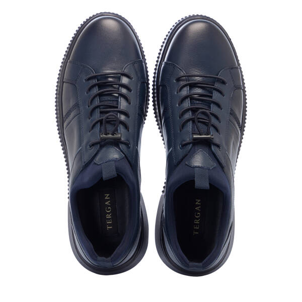 Lacivert Hakiki Deri Erkek Sneaker - E25S1AY57543-A31 - 5