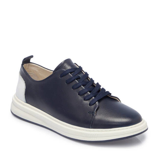 Lacivert Deri Erkek Sneaker - E25S1AY57544-A31 
