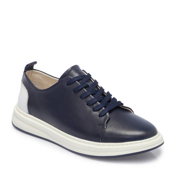 Lacivert Deri Erkek Sneaker - E25S1AY57544-A31 - 1