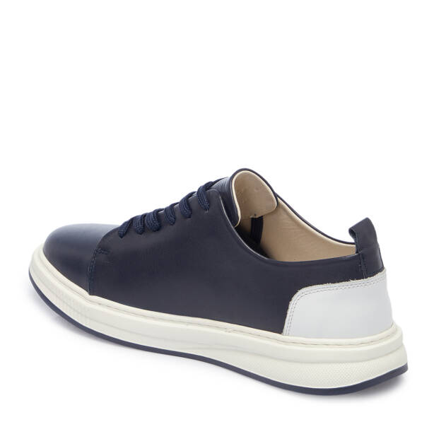 Lacivert Deri Erkek Sneaker - E25S1AY57544-A31 - 2