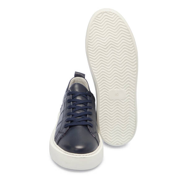 Lacivert Deri Erkek Sneaker - E25S1AY57545-A31 - 4