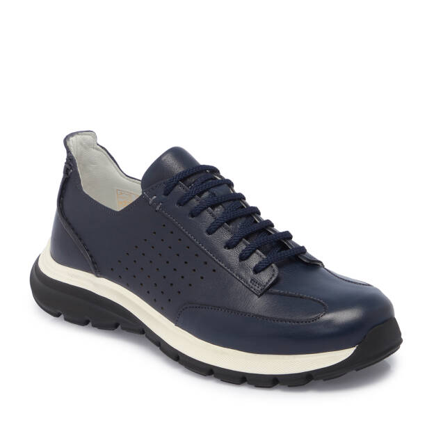 Lacivert Deri Erkek Sneaker - E25S1AY57552-A31 - 1