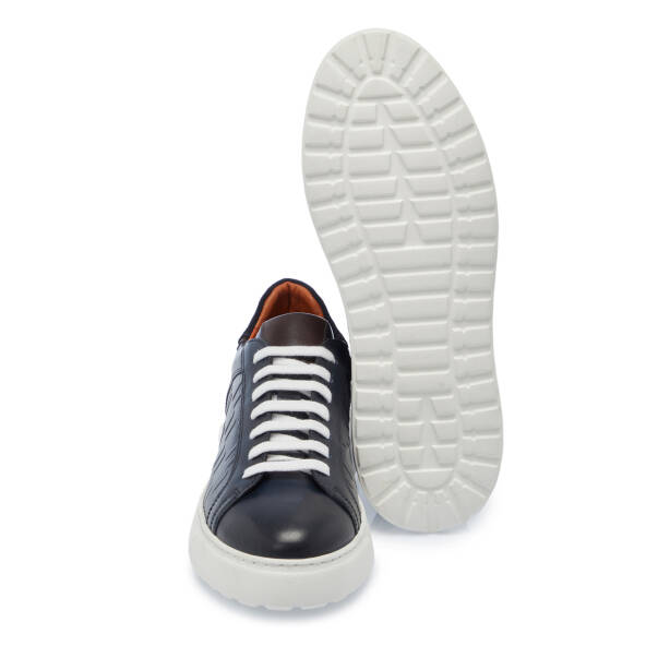 Lacivert Deri Erkek Sneaker - E25S1AY57553-C72 - 4