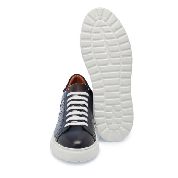 Lacivert Deri Erkek Sneaker - E25S1AY57553-C72 - 4